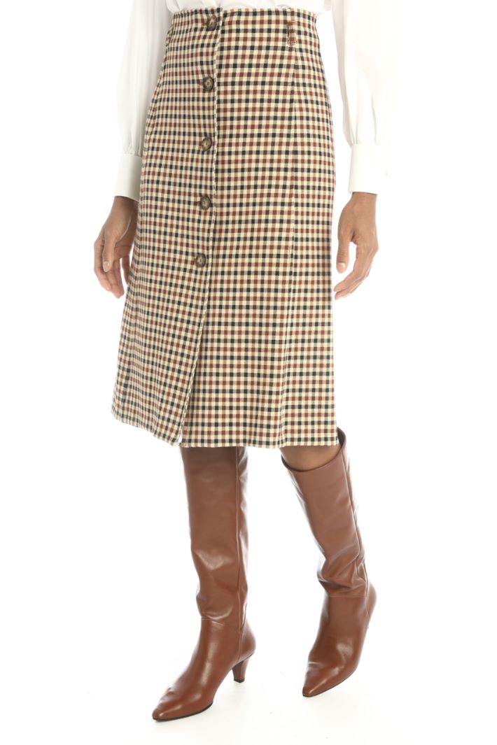 Gonna svasata in gabardine - CAMMELLO TABACCO - Fashion Market - 4