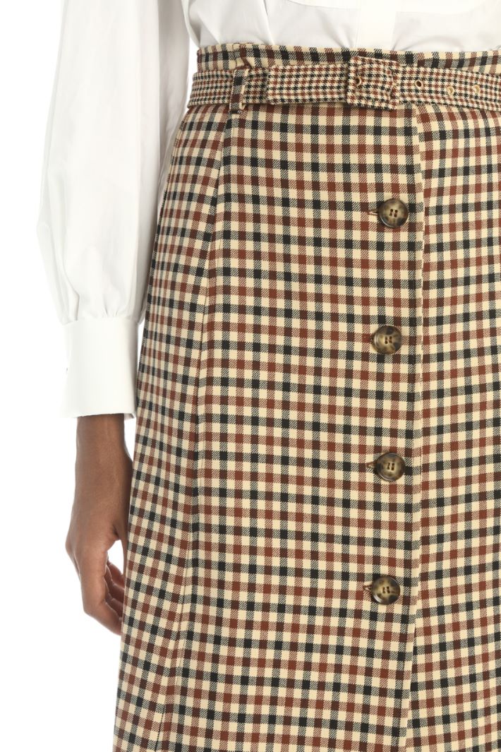 Gonna svasata in gabardine - CAMMELLO TABACCO - Fashion Market - 3