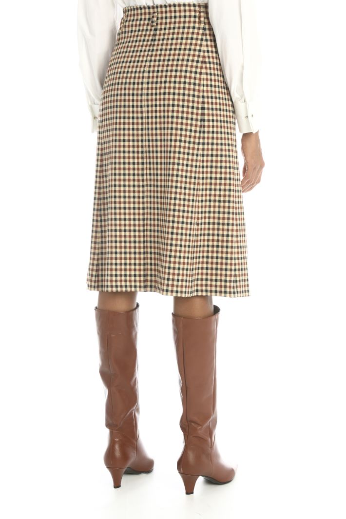 Gonna svasata in gabardine - CAMMELLO TABACCO - Fashion Market - 2