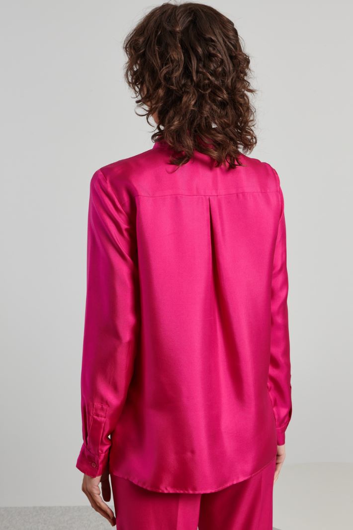 Camicia in twill di seta - FUCSIA - Fashion Market - 4