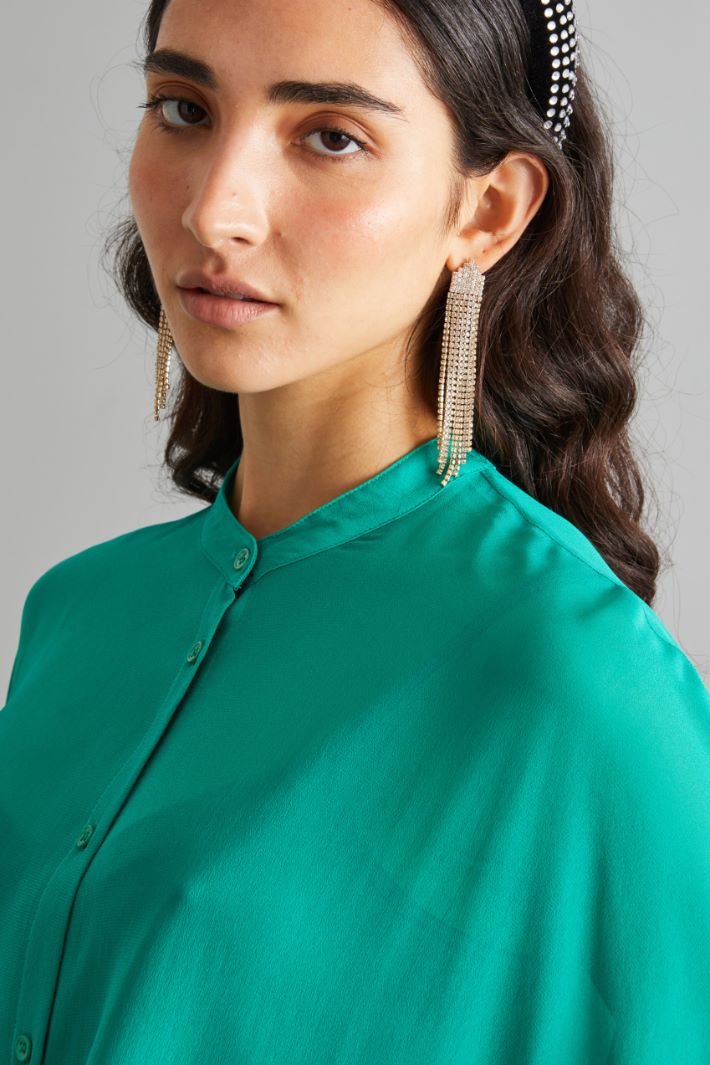 Camicia in georgette - VERDE SMERALDO - Fashion Market - 3