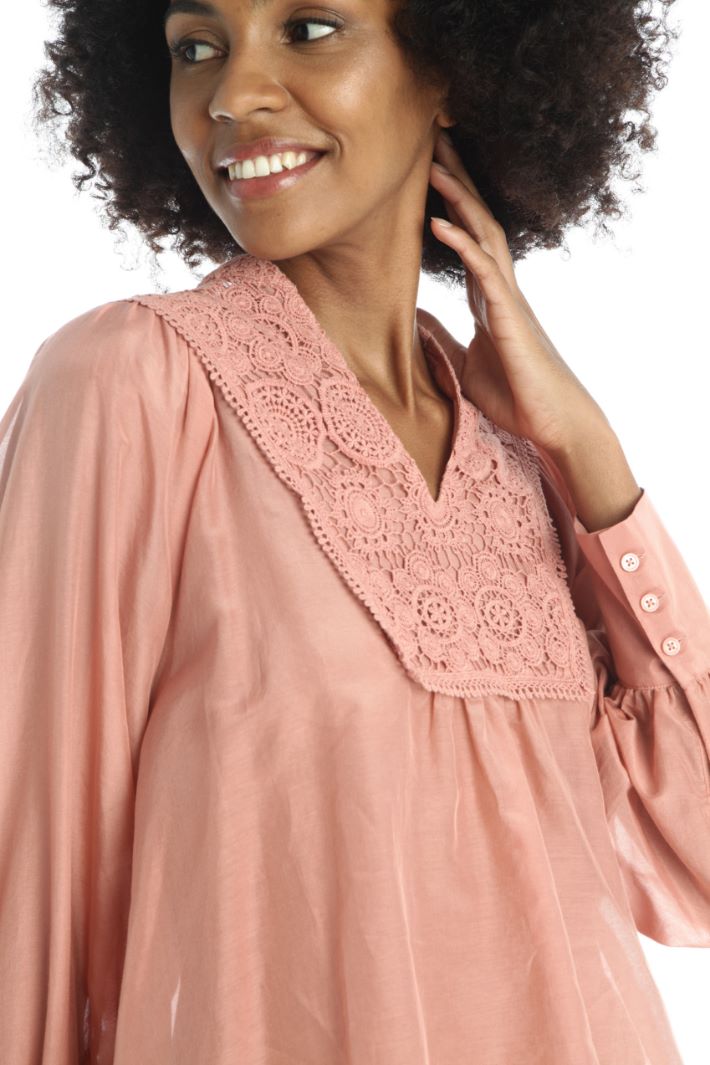 Casacca in voile di seta - ROSA ANTICO - Fashion Market - 3