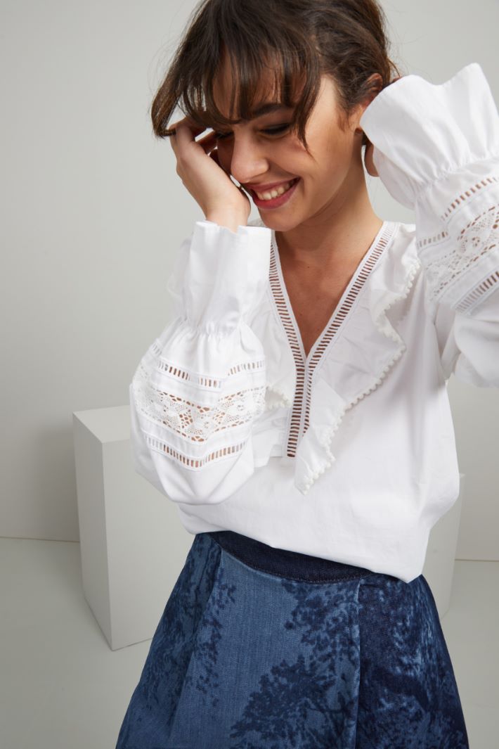 Casacca in popeline - BIANCO - Fashion Market - 3
