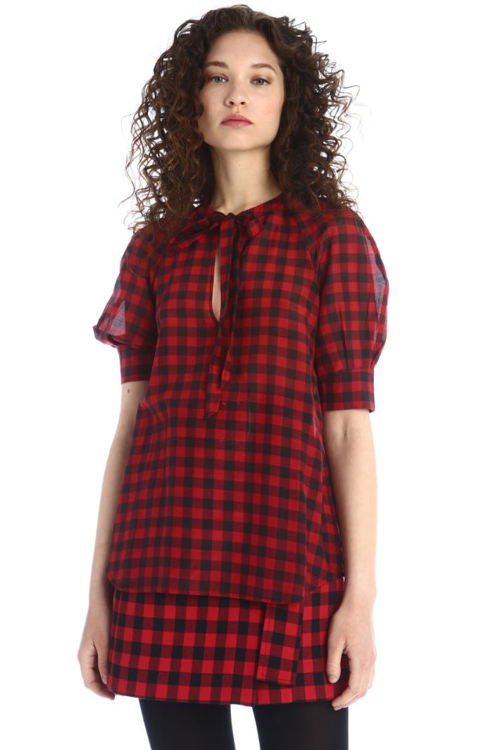 Top in cotone e seta - ROSSO NERO - Fashion Market - 2