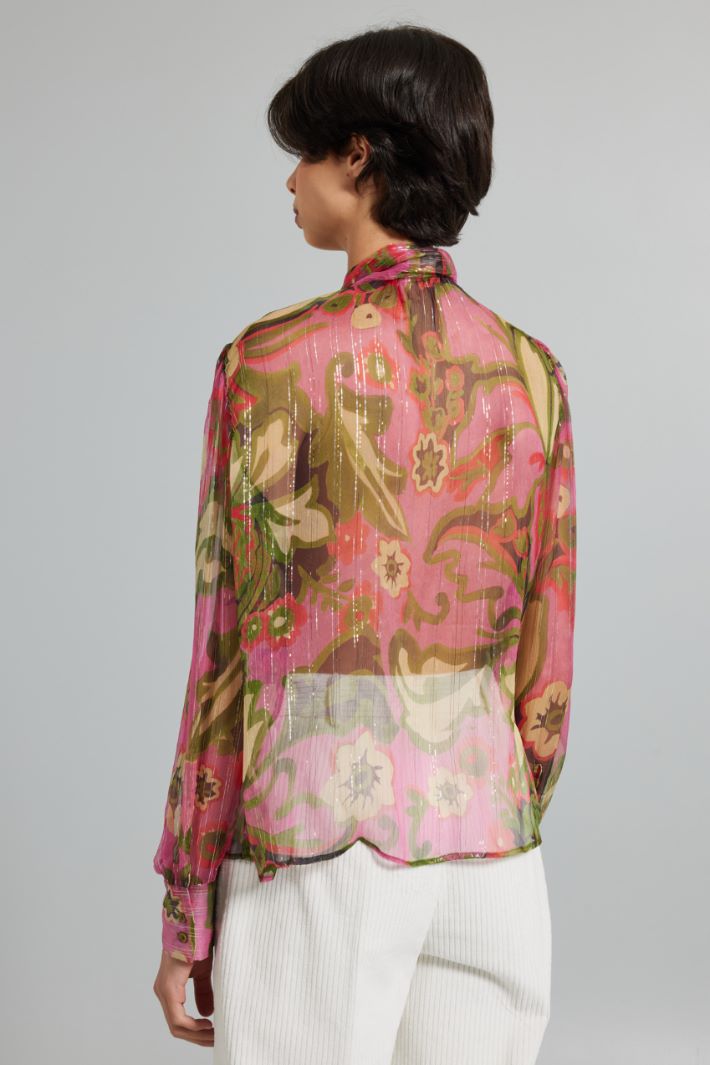 Camicia in creponne lamè - FUCSIA VERDE - Fashion Market - 4