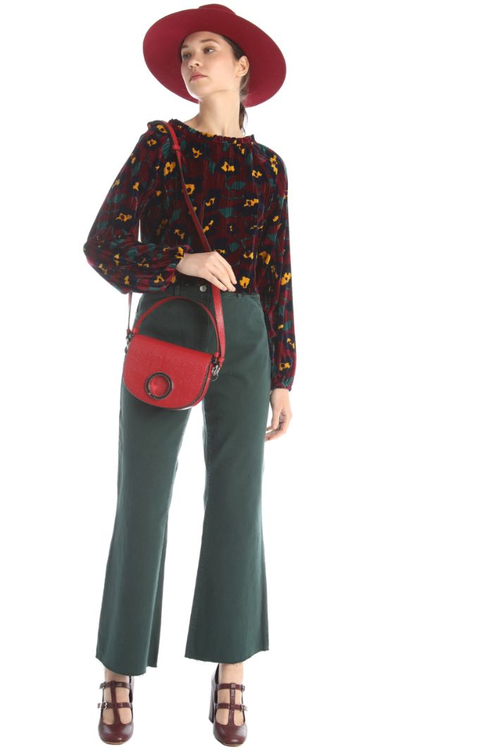 Blusa in velluto - VIOLA BLU - Fashion Market