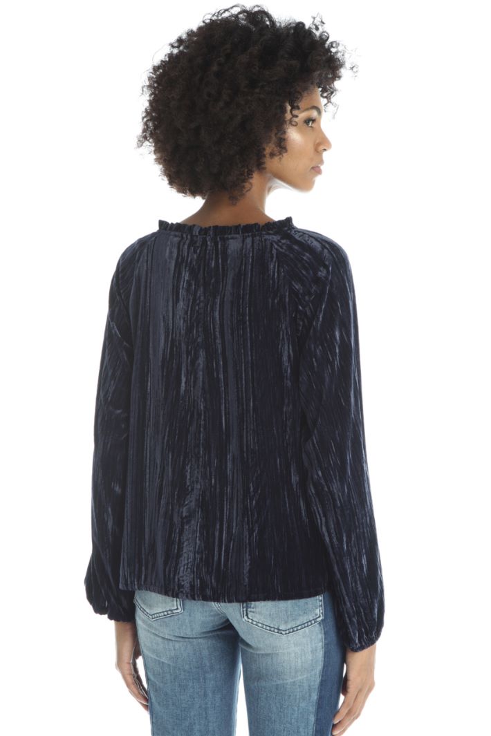 Blusa in velluto - BLU - Fashion Market - 2