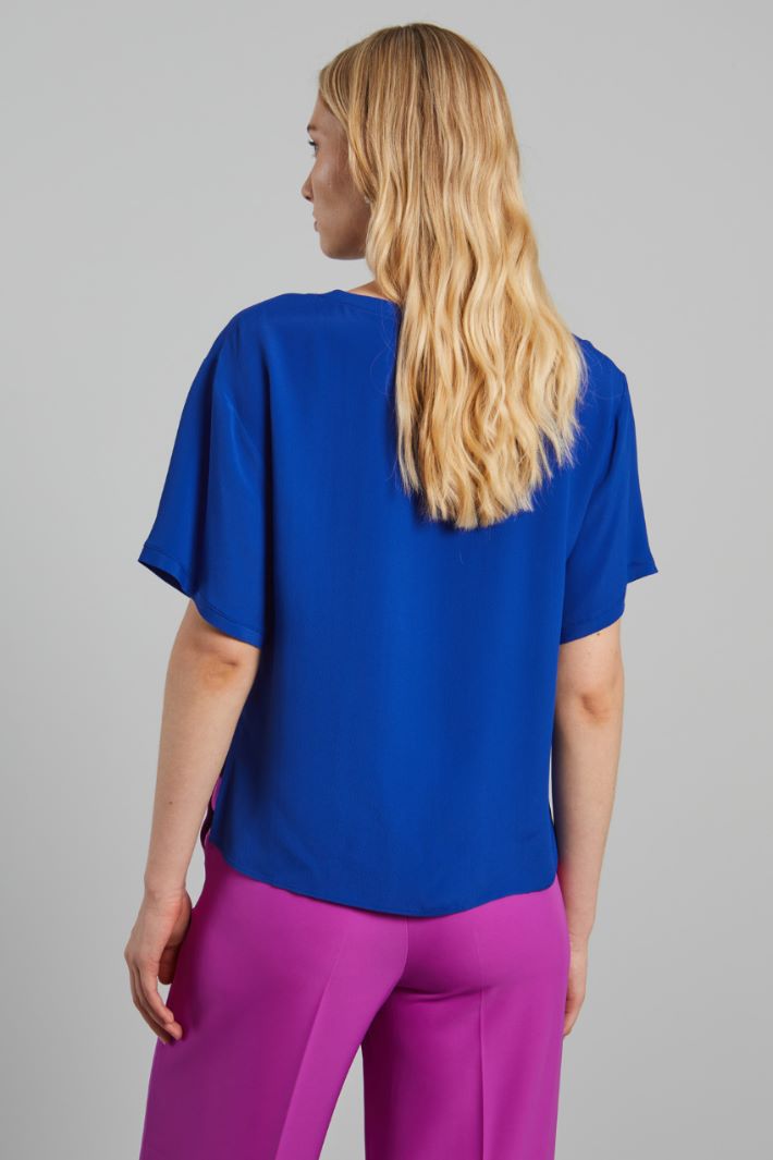 Blusa boxy in misto seta - BLUETTE - Fashion Market - 4