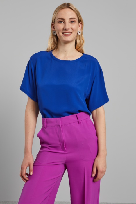 Blusa boxy in misto seta - Fashion Market