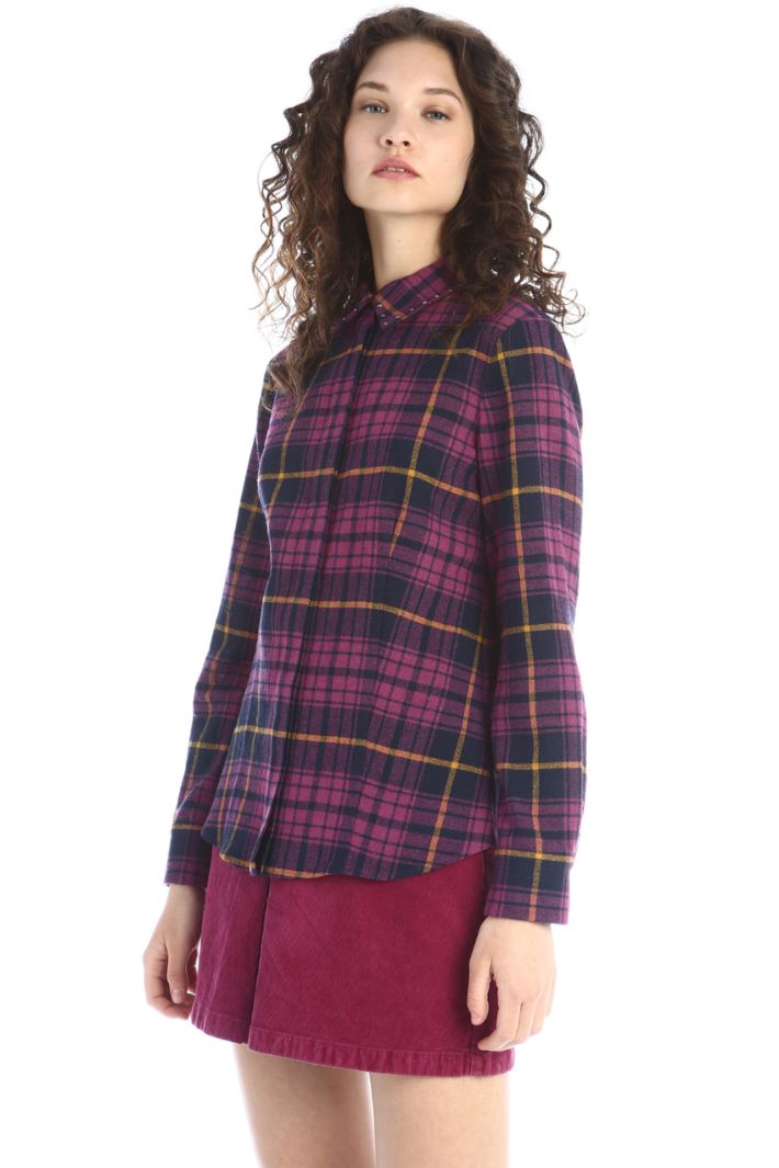 Camicia in lana e viscosa - VIOLA NERO - Fashion Market - 4