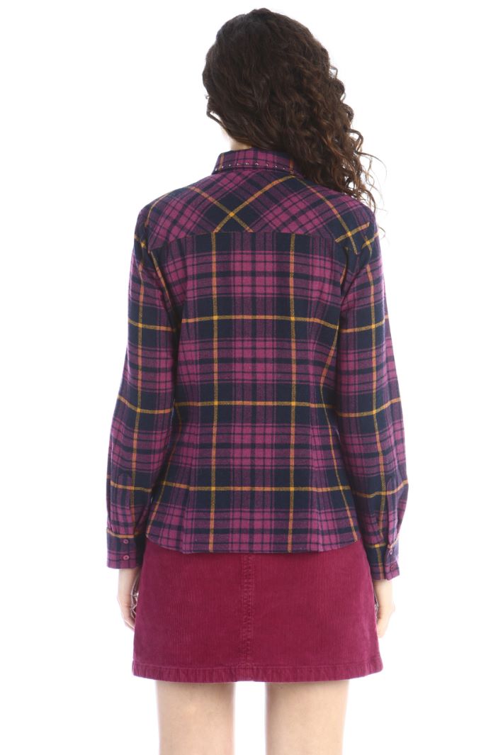 Camicia in lana e viscosa - VIOLA NERO - Fashion Market - 2