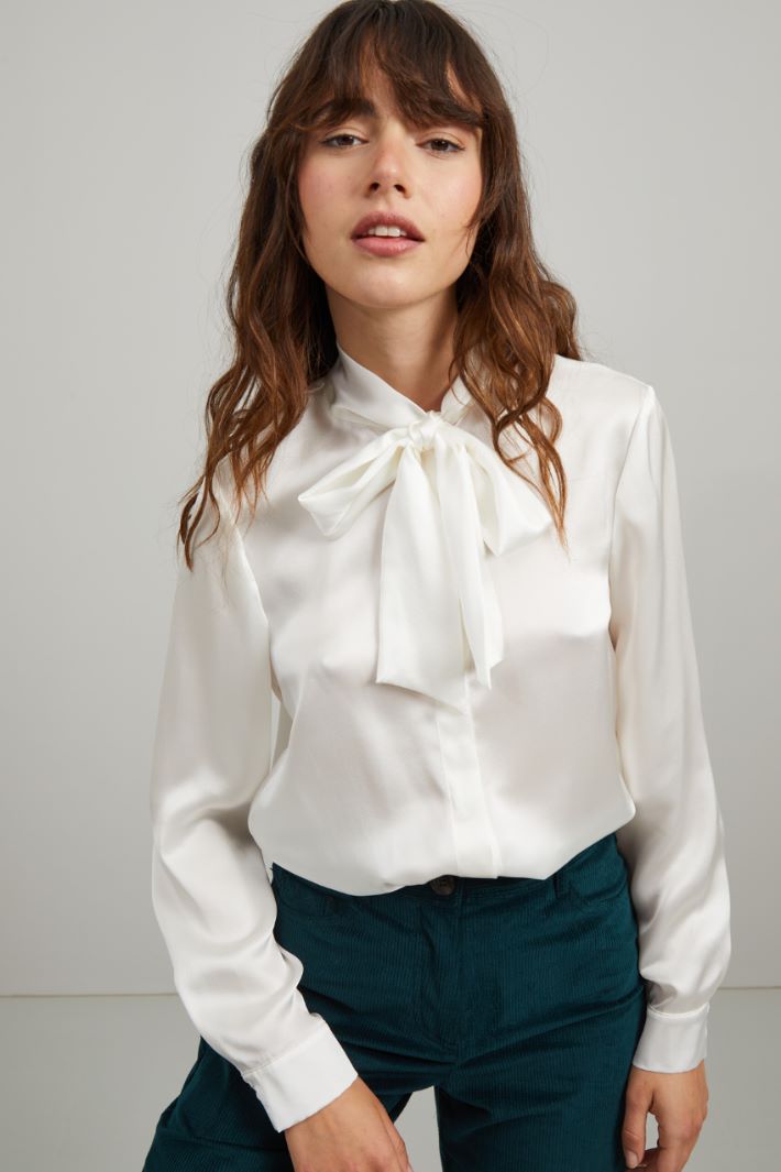 Camicia in pura seta - BIANCO - Fashion Market - 2