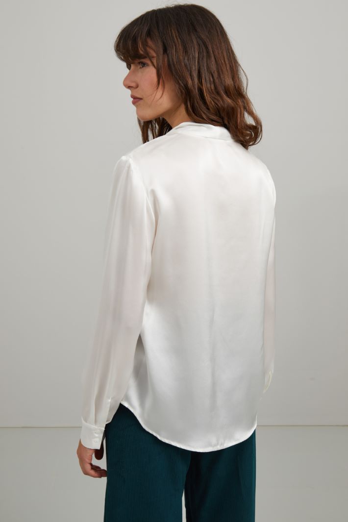 Camicia in pura seta - BIANCO - Fashion Market - 3