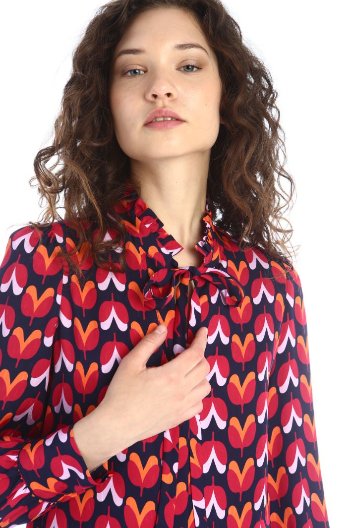 Blusa stampata allover - ROSSO ARANCIONE BLU - Fashion Market - 3