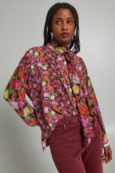 Camicia con collo a foulard - Fashion Market