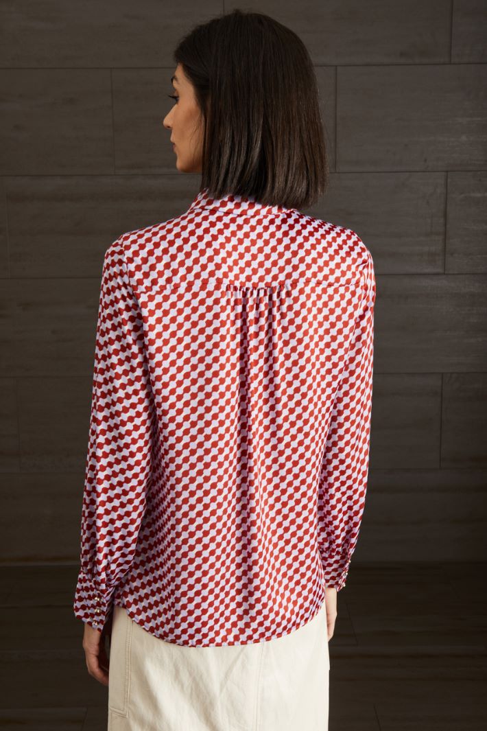 Camicia morbida - MATTONE LILLA BIANCO - Fashion Market - 4
