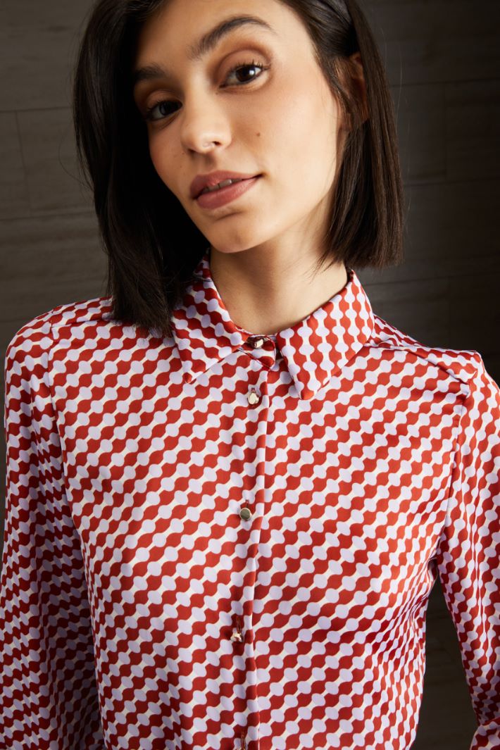 Camicia morbida - MATTONE LILLA BIANCO - Fashion Market - 3