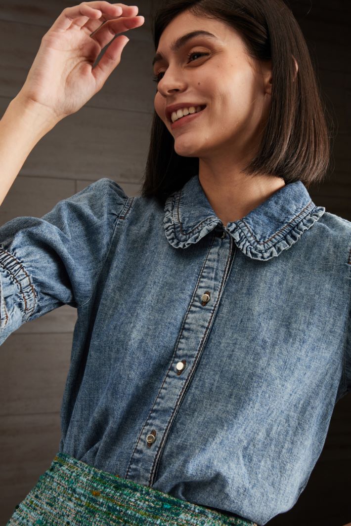 Camicia in denim - AZZURRO DENIM - Fashion Market - 3