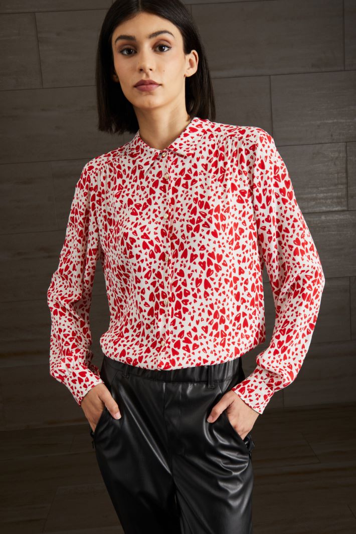 Camicia stampata - BIANCO ROSSO FUOCO - Fashion Market - 2