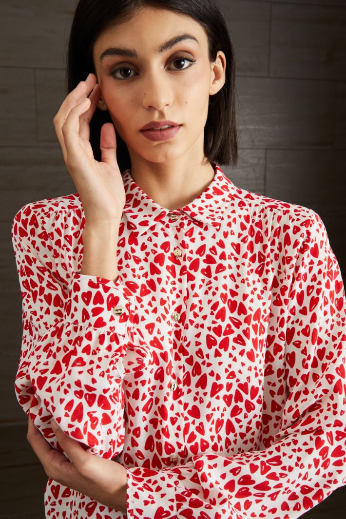 Camicia stampata - BIANCO ROSSO FUOCO - Fashion Market - 3