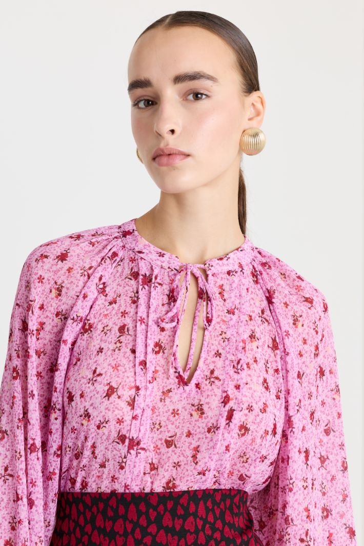 Blusa in crepe - ROSA - Fashion Market - 3