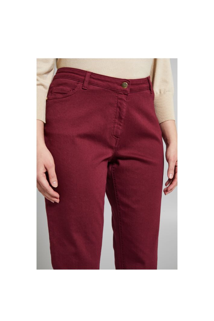 Pantaloni slim in drill - BORDEAUX - Fashion Market - 2
