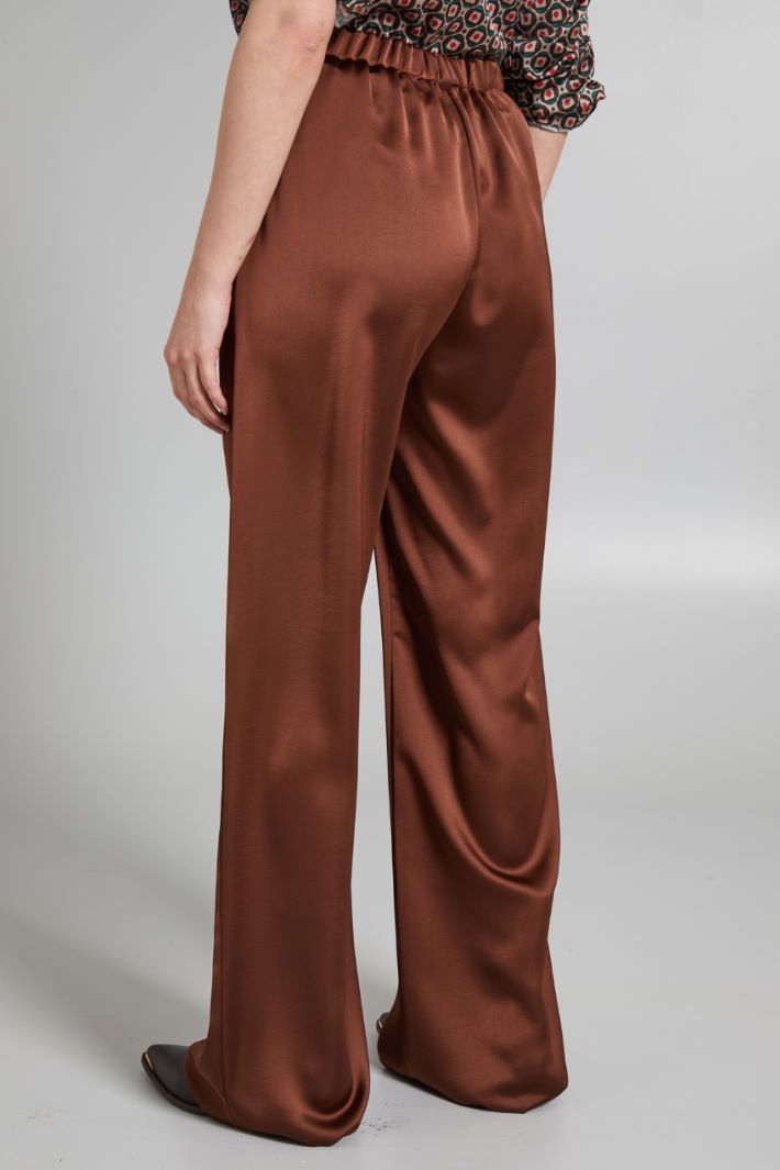 Pantaloni con elastico in vita - CIOCCOLATO - Fashion Market - 4