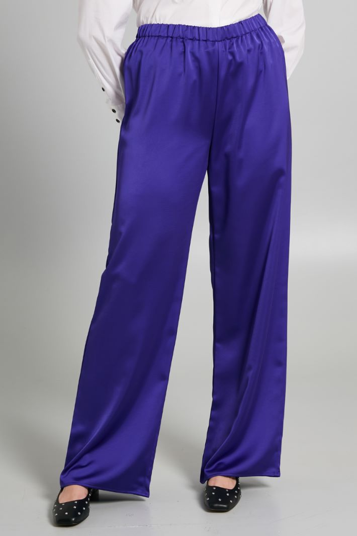 Pantaloni con elastico in vita - VIOLA - Fashion Market - 2