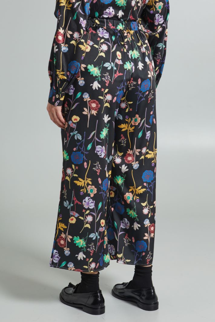 Pantaloni in twill stampato - NERO VERDE GIALLO - Fashion Market - 4