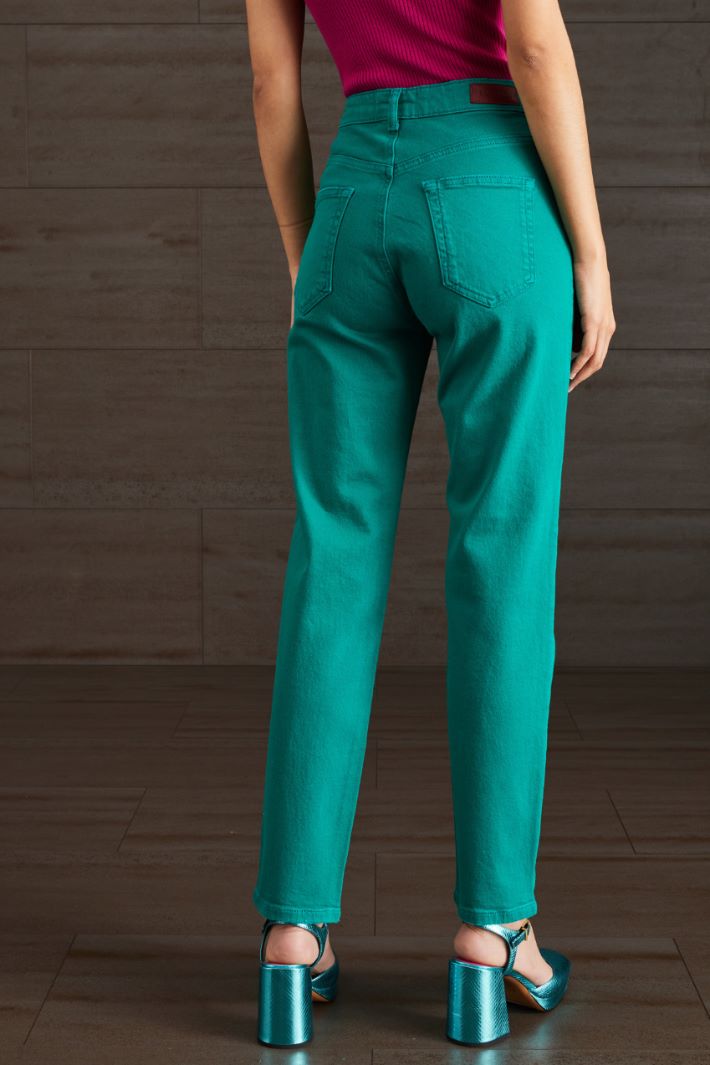 Pantaloni in drill - VERDE PAVONE - Fashion Market - 4