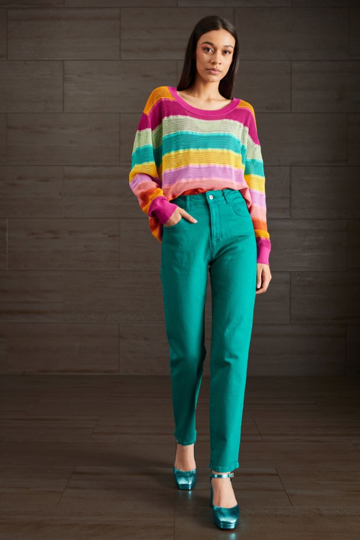 Pantaloni in drill - VERDE PAVONE - Fashion Market