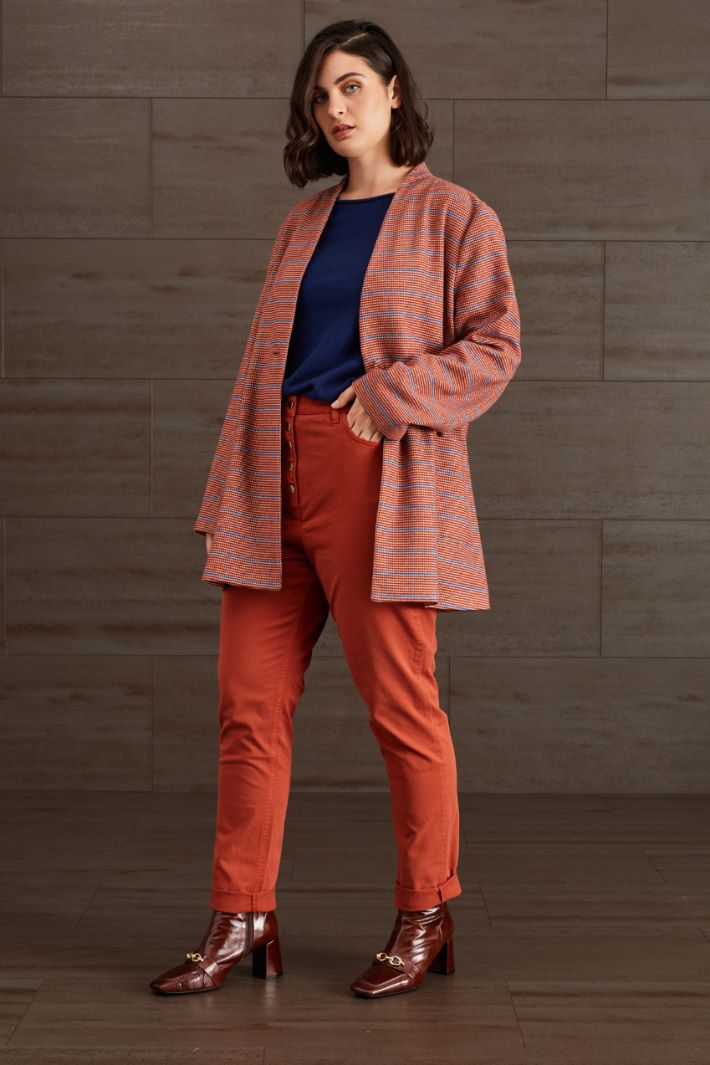 Pantaloni slim in cotone - RUGGINE - Fashion Market
