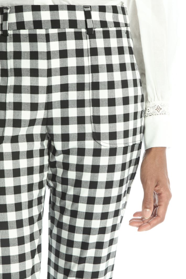 Pantaloni slim  in viscosa - NERO BIANCO - Fashion Market - 3