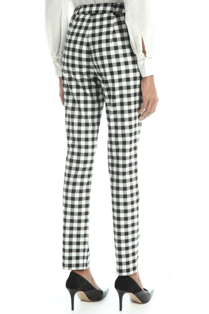 Pantaloni slim  in viscosa - NERO BIANCO - Fashion Market - 2