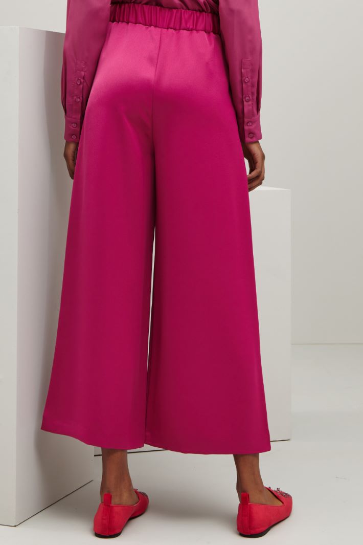 Pantaloni ampi in raso - CICLAMINO - Fashion Market - 4