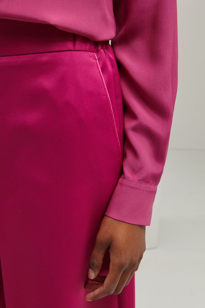 Pantaloni ampi in raso - CICLAMINO - Fashion Market - 3