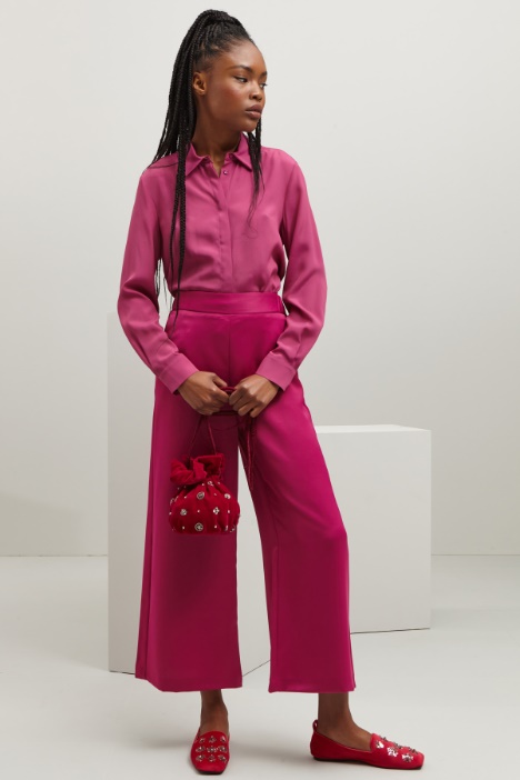 Pantaloni ampi in raso - Fashion Market