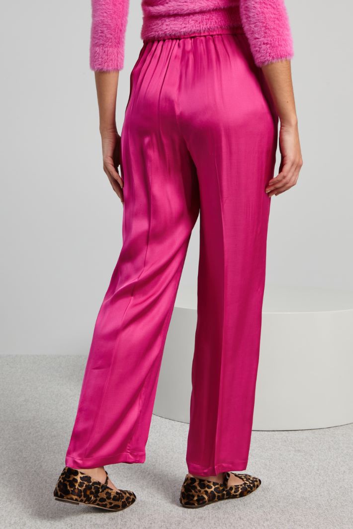 Pantaloni con elastico in vita - FUCSIA - Fashion Market - 4