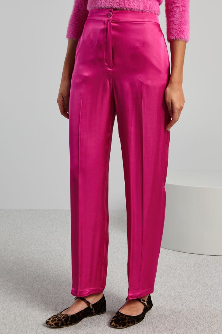 Pantaloni con elastico in vita - FUCSIA - Fashion Market - 2