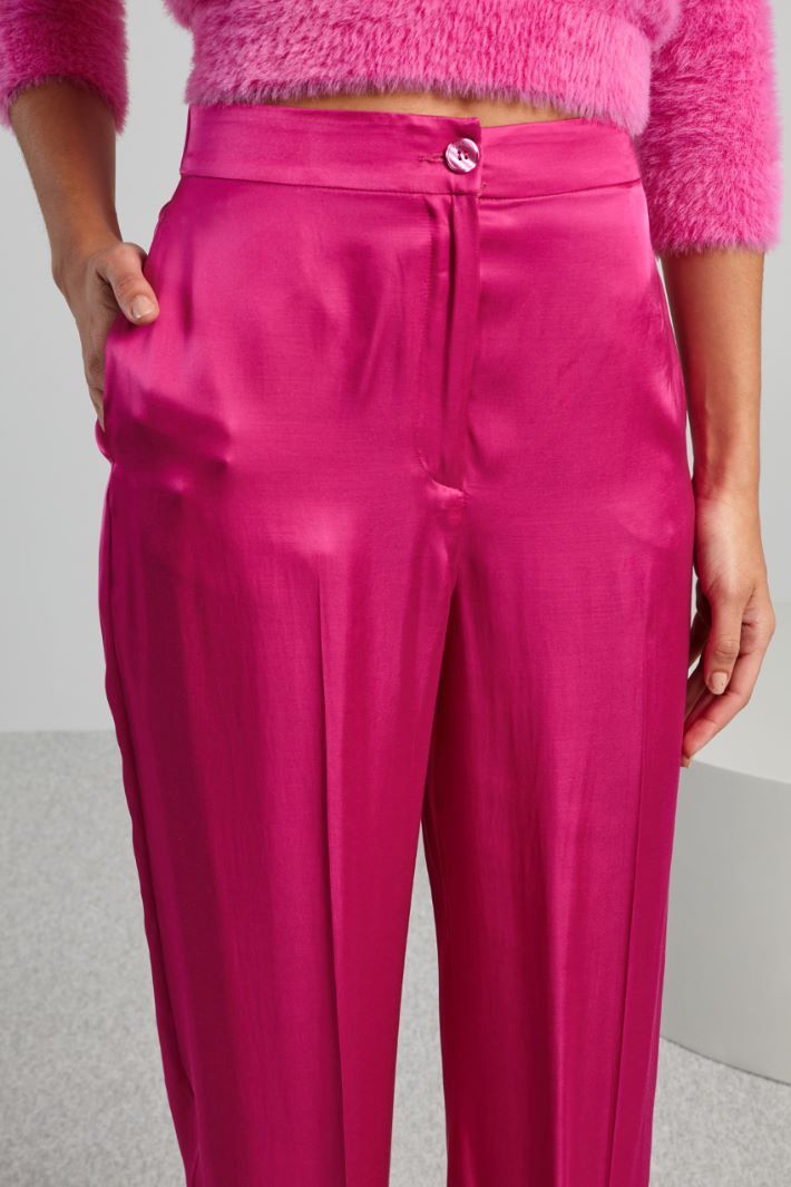 Pantaloni con elastico in vita - FUCSIA - Fashion Market - 3