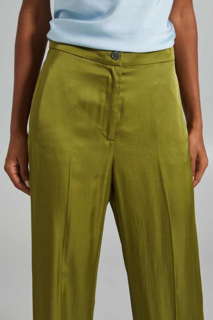 Pantaloni con elastico in vita - VERDE CHIARO - Fashion Market - 3