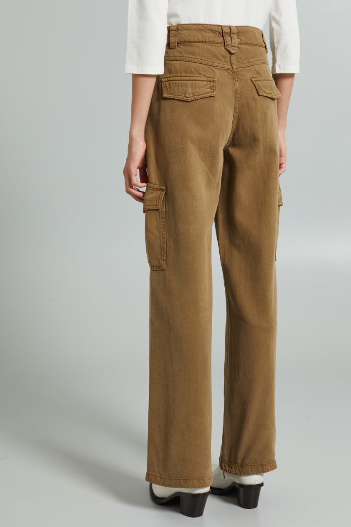 Pantaloni cargo in bull - VERDE KAKI - Fashion Market - 4
