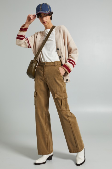 Pantaloni cargo in bull - Fashion Market