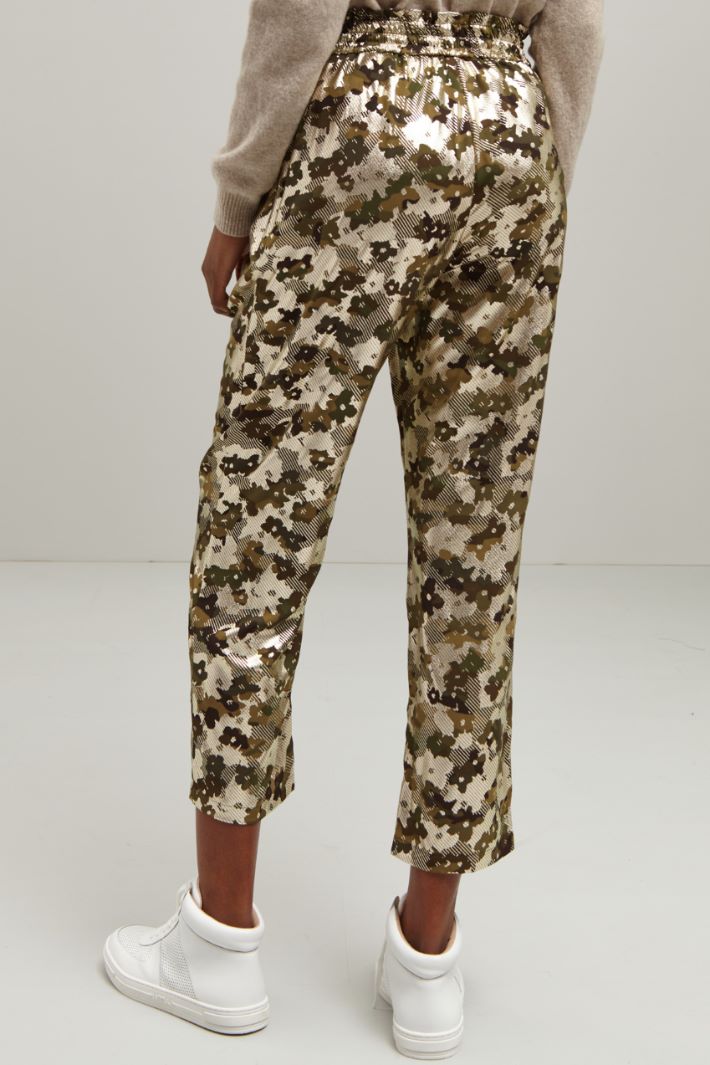 Jogger in georgette - VERDE KAKI ARGENTO - Fashion Market - 4