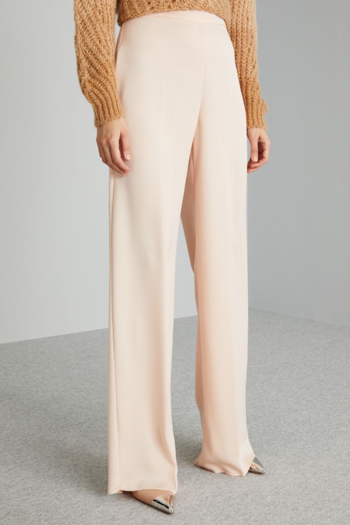 Pantaloni a palazzo in raso - ROSA PASTELLO - Fashion Market - 2