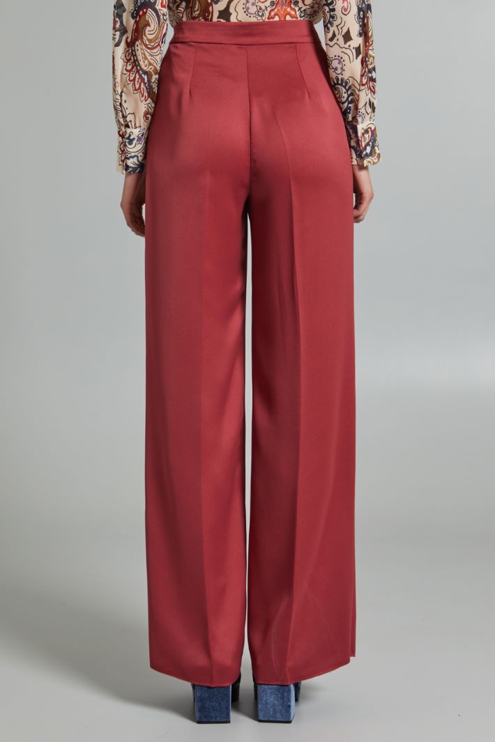 Pantaloni a palazzo in raso - ROSA ANTICO - Fashion Market - 4