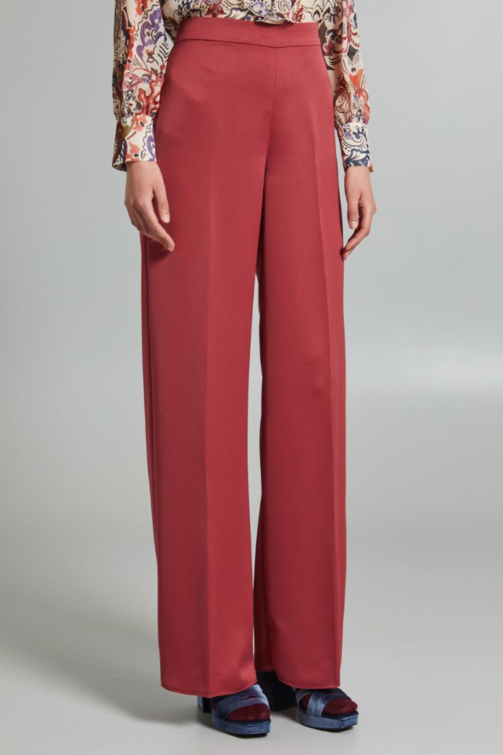 Pantaloni a palazzo in raso - ROSA ANTICO - Fashion Market - 2