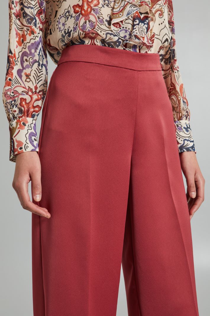 Pantaloni a palazzo in raso - ROSA ANTICO - Fashion Market - 3
