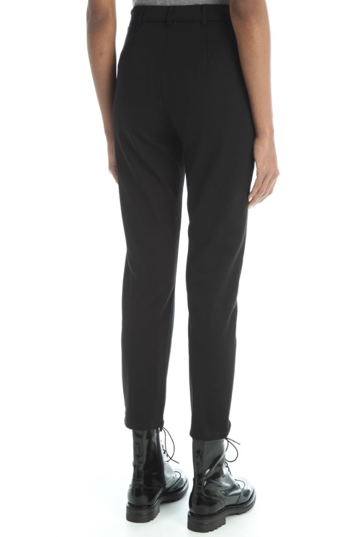 Pantaloni in cotone stretch - NERO - Fashion Market - 4