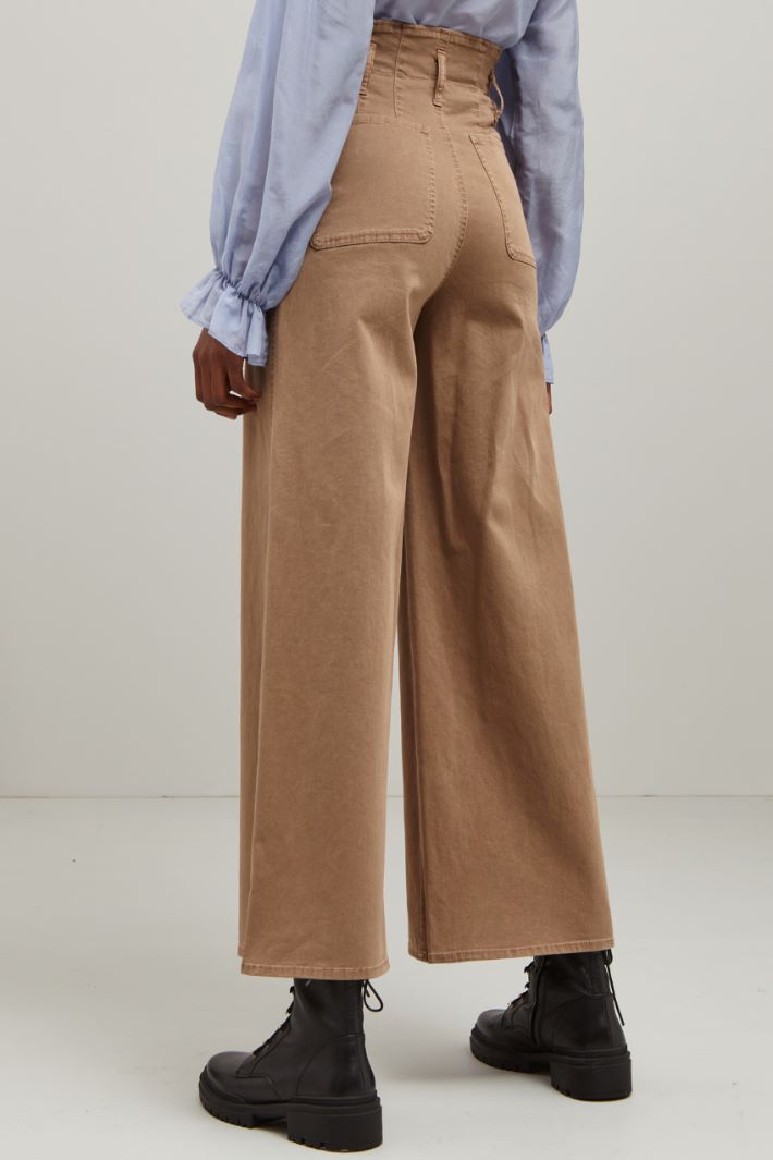 Pantaloni a gamba larga  - CUOIO - Fashion Market - 4